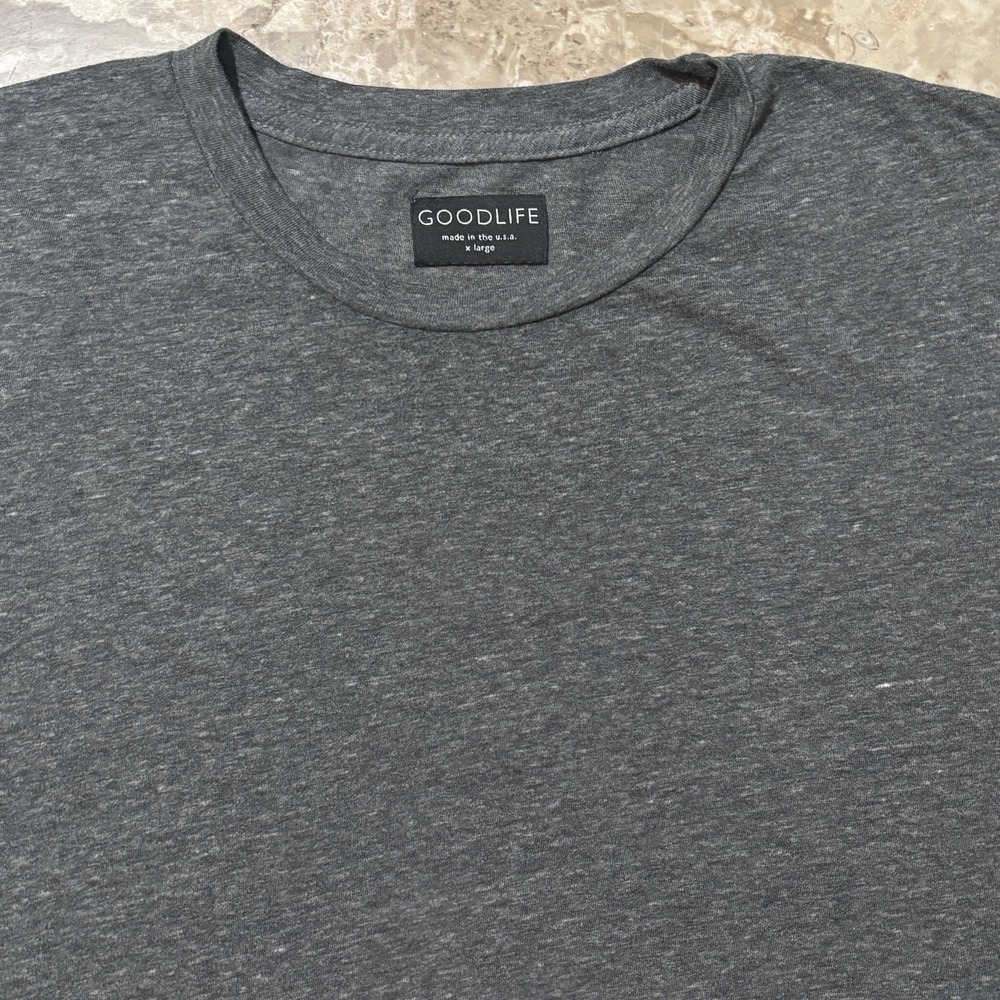 Goodlife Shirt Mens XL Grey Short Sleeve Tri Blend Crew Neck Made In USA
